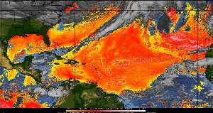 Météo tropicale : Air sec et densité de poussière dans l'air.
