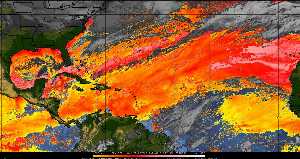 Météo tropicale : Air sec et densité de poussière dans l'air.