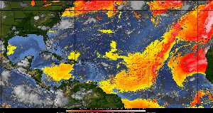 Météo tropicale : Air sec et densité de poussière dans l'air.