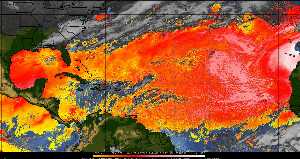 Météo tropicale : Air sec et densité de poussière dans l'air.