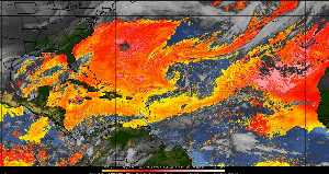 Météo tropicale : Air sec et densité de poussière dans l'air.