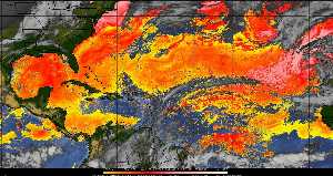 Météo tropicale : Air sec et densité de poussière dans l'air.