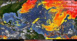 Météo tropicale : Air sec et densité de poussière dans l'air.