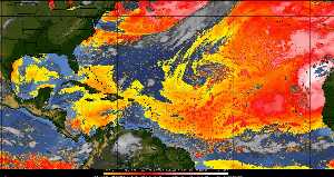 Météo tropicale : Air sec et densité de poussière dans l'air.