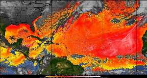 Météo tropicale : Air sec et densité de poussière dans l'air.