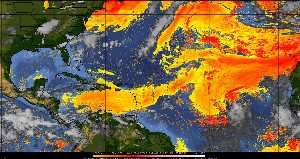 Météo tropicale : Air sec et densité de poussière dans l'air.