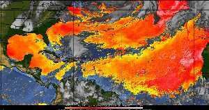 Météo tropicale : Air sec et densité de poussière dans l'air.