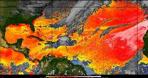 Météo tropicale : Air sec et densité de poussière dans l'air.