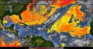 Météo tropicale : Air sec et densité de poussière dans l'air.