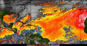 Météo tropicale : Air sec et densité de poussière dans l'air.