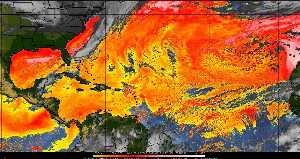 Météo tropicale : Air sec et densité de poussière dans l'air.