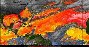 Météo tropicale : Air sec et densité de poussière dans l'air.