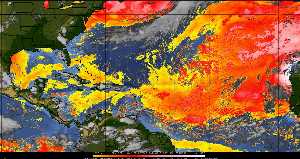 Météo tropicale : Air sec et densité de poussière dans l'air.