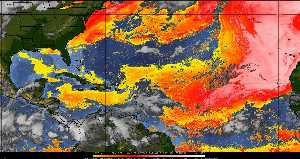 Météo tropicale : Air sec et densité de poussière dans l'air.