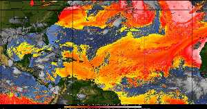 Météo tropicale : Air sec et densité de poussière dans l'air.