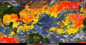 Météo tropicale : Air sec et densité de poussière dans l'air.
