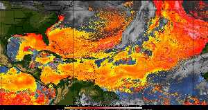 Météo tropicale : Air sec et densité de poussière dans l'air.
