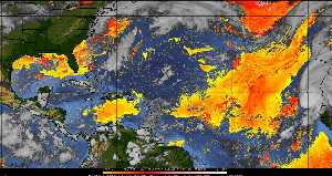 Météo tropicale : Air sec et densité de poussière dans l'air.