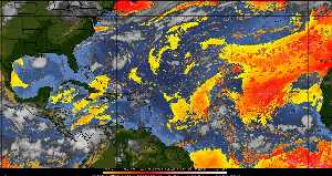 Météo tropicale : Air sec et densité de poussière dans l'air.
