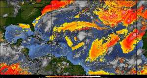 Météo tropicale : Air sec et densité de poussière dans l'air.
