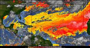 Météo tropicale : Air sec et densité de poussière dans l'air.