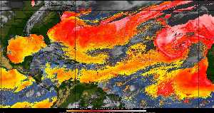 Météo tropicale : Air sec et densité de poussière dans l'air.