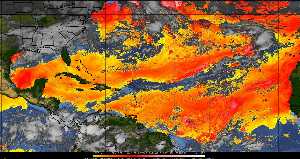 Météo tropicale : Air sec et densité de poussière dans l'air.