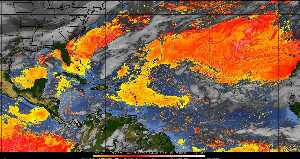 Météo tropicale : Air sec et densité de poussière dans l'air.