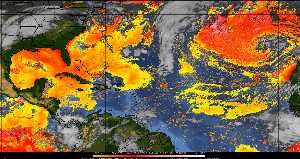 Météo tropicale : Air sec et densité de poussière dans l'air.