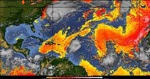 Météo tropicale : Air sec et densité de poussière dans l'air.