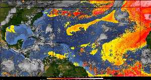 Météo tropicale : Air sec et densité de poussière dans l'air.