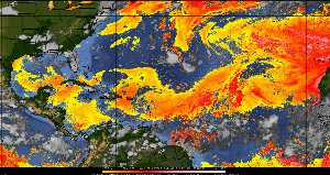 Météo tropicale : Air sec et densité de poussière dans l'air.
