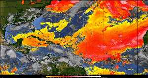 Météo tropicale : Air sec et densité de poussière dans l'air.