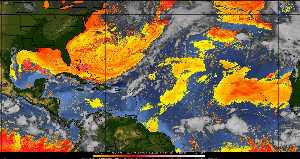 Météo tropicale : Air sec et densité de poussière dans l'air.