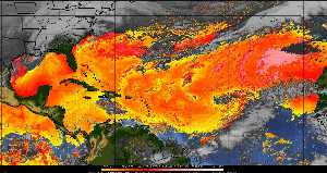 Météo tropicale : Air sec et densité de poussière dans l'air.