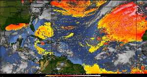 Météo tropicale : Air sec et densité de poussière dans l'air.