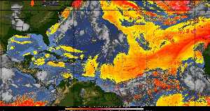 Météo tropicale : Air sec et densité de poussière dans l'air.