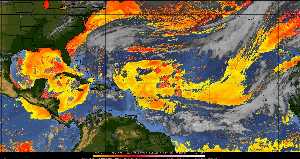 Météo tropicale : Air sec et densité de poussière dans l'air.