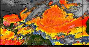 Météo tropicale : Air sec et densité de poussière dans l'air.
