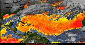 Météo tropicale : Air sec et densité de poussière dans l'air.
