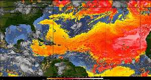 Météo tropicale : Air sec et densité de poussière dans l'air.