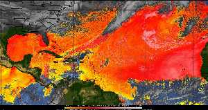 Météo tropicale : Air sec et densité de poussière dans l'air.