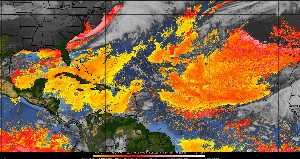 Météo tropicale : Air sec et densité de poussière dans l'air.