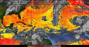 Météo tropicale : Air sec et densité de poussière dans l'air.