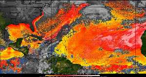 Météo tropicale : Air sec et densité de poussière dans l'air.
