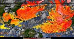 Météo tropicale : Air sec et densité de poussière dans l'air.
