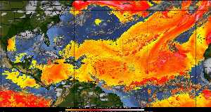 Météo tropicale : Air sec et densité de poussière dans l'air.