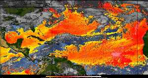Météo tropicale : Air sec et densité de poussière dans l'air.