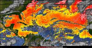 Météo tropicale : Air sec et densité de poussière dans l'air.