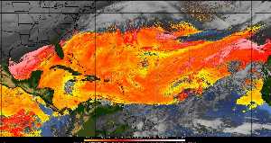 Météo tropicale : Air sec et densité de poussière dans l'air.